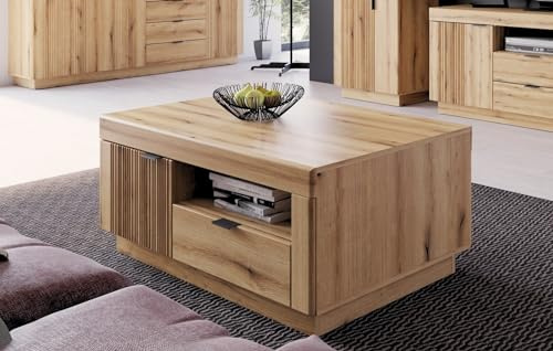 möbelando Couchtisch >DELAMAR< in Coast Evoke Eiche Dekor - 109,5x47,4x68 (BxHxT)