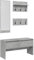 vidaXL Garderobenset 4-TLG., Flurgarderobe mit 6 Garderobenhaken, Garderobe für Eingangsbereich, Wandgarderobe Flurbank, Betongrau Holzwerkstoff