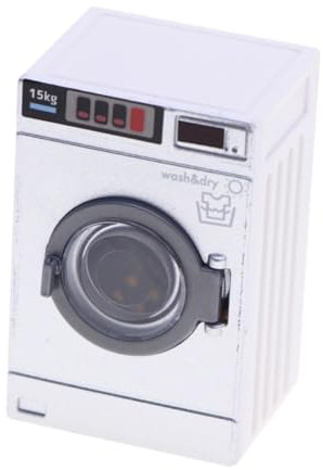 perfk Lavatrice in Miniatura per casa delle Bambole Elettrodomestico Modello in Scala 1: 12 Set di mobili per Lavatrice in Miniatura per Lavanderia