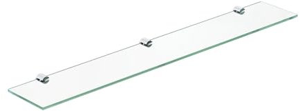 AQUALAVOS Glasablage Bad Glasregal Wand Wandablage Wandregal Badablage Glas Badezimmer 70 cm Badezimmer Regal Glas Klarglas 6 mm ESG Sicherheitsglas Badezimmerablagen