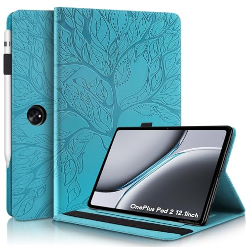 Succtopy Funda para Oneplus Pad 2 (2024) 12.1 Pulgadas Ultra Slim PU Protectora Tableta Cover con Función de Soporte Oneplus Pad 2 Carcasa con Soporte Pencil Oneplus Pad 2 (2024) 12.1 Azul
