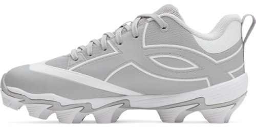 Under Armour Leadof Icon Low Rm Jr Baseball Cleats Boys' Trainers, 075 baseball grey baseball grey white, 9.5 UK