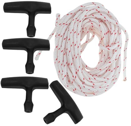 CANIGHT Poignée de traction pour corde de démarrage à rappel pour tondeuses Kit de corde de démarrage pour tondeuse à gazon de 4 mm Remplacement facile pour la poignée de la tondeuse