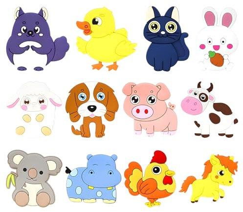 Sprießen 12 Stücke Kinder Magnete Tiere, Cartoon Tier Kühlschrank Magnet, Silikon Kühlschrankmagnete, Für Magnettafel, Kühlschränke, Whiteboard Vorschulunterricht, Zuhause, Klassenzimmer