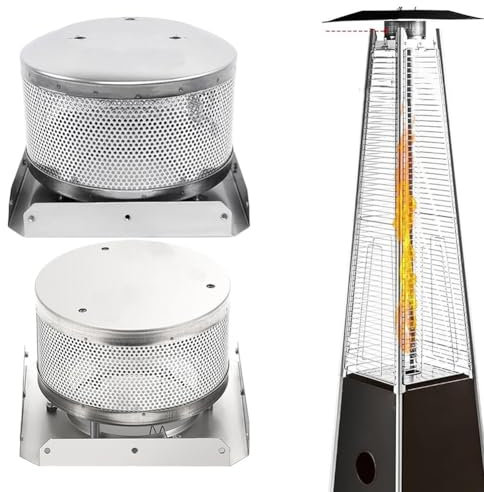 Heizungsbrenner-Brennnetz-Abdeckung, Edelstahl-Turm-förmiges Heizsystem und Sockel für Pyramiden-Terrassenheizungen (Lochabstand 10 cm)