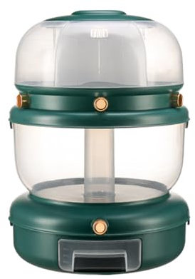 Sunicon 360° Rotatable Cereal Dispenser, Visible Round Multigrain Tank Cup Dry Rice Container Food Dispenser, Button One Click Rice Output, for Peanut Barley Millet and Cereal (SuniconvtX4D-12)