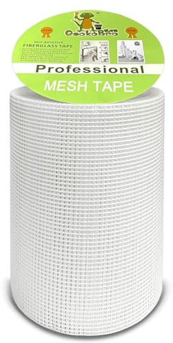 Anytrox Cinta Malla de Fibra de Vidrio, Cinta Autoadhesiva Fibra de Vidrio Autoadhesiva Alta Resistencia para Unir y Enlucir Cinta Malla Rollo Tela para Rellenar Grietas y Reparar Juntas(18cmx30m)