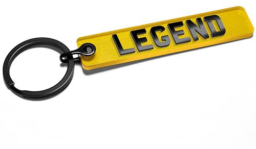 Pixly® Legend Licence Plate Keychain, Mini UK Number Plate Keyring, Name Key Chain, Car Registration Key Ring, Gift Reg Fob, Gift for Him Her