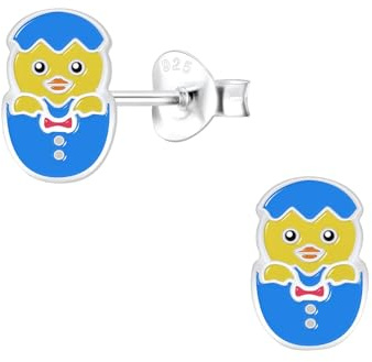 Monkimau Mädchen Ohrringe Hatching Egg | Ohrstecker aus 925 Sterling Silber | Kinderohrringe hypoallergen