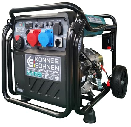 Könner&Söhnen 8100iE 1/3 ATSR InverterGenerator 8500W,Benzin Stromerzeuger | notstromaggregat für Einphasen- (230V) und Dreiphasenbetrieb (400V), stromgenerator mit ATS-Anschlussmöglichkeit