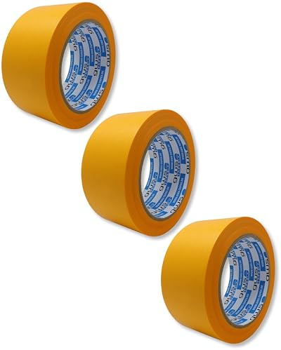 gws 3 Rollen Goldband, Malerband zum Abkleben zum Streichen, Malen, Lackieren, Basteln und vielem mehr, Maler-Abdeckklebeband, Rückstandsfrei entfernbar, dünn & stabil 50m x 50mm