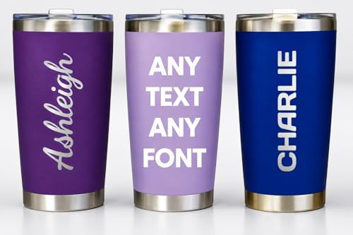 Personalised Travel Mug 500ml – Custom Engraved Stainless Steel Tumbler, Insulated Coffee Cup Gift for Him or Her, Teacher Gift, Sports Team Mug (Lavender)