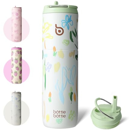 BOTTLE BOTTLE borraccia termica sport con cannuccia, inox, senza BPA, 710ml
