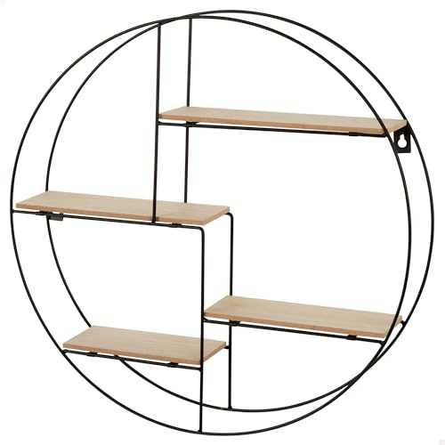 AKTIVE Max Home Scaffale da parete, D50x10 cm, Peso massimo 4 kg, Rotondo, Con 4 ripiani, Design decorativo in metallo, Da appendere, Soggiorno, Camera da letto, Ufficio (18475)
