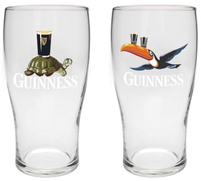 Guinness Lot de 2 verres à bière - Toucan & tortue