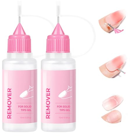 atnayo 2 Pcs Nail Glue Remover for Press on Nails, Fine Tube Tip False Nail Remover for Precise Removal