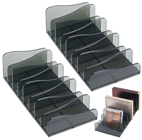 UNICRAFTALE 2 palette di ombretti in acrilico, colore verde scuro, 8 scomparti, per trucchi, scaffali, 17 x 8,5 x 5,1 cm