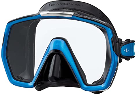 Tusa M1001 Freedom HD Scuba Diving Mask Black Silicone - Fish Tail Blue