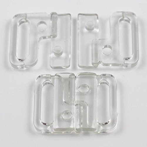 4 Pairs Bikini Clips Hook and SNAP Plastic Clasps 12mm Strap Bra Fastener Swimwear (Clear - H1776)
