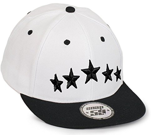 Baseball Mütze Cap 59 Caps Stars Flag Kush schwarz Snapback with Adjustable Strap LA Boy (Stars White Black)