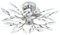 Jago® Deckenleuchte mit Blätter Design - LED, Ø45cm, 3 x E14, Chrom, Farbwahl - Deckenlampe, Schlafzimmerlampe, Kronleuchter - für Wohnzimmer, Esszimmer, Schlafzimmer, Küche (Transparent)