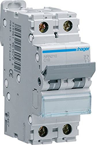 Interruptor automático magnetotérmico serie NR, 2P, 10A, curva C, 25KA
