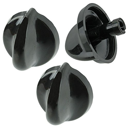 Belling – Botón de control de temperatura para horno cocina encimera (negro, pack de 3 pomos)