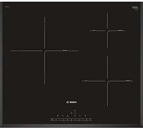 Bosch Serie 6 PIJ651FC1E - Placa de inducción, 60 cm, 17 niveles de potencia, 3 zonas de cocción, Control táctil DirectSelect, Zona 28 cm, Ser. Línea, PerfectFry, Bisel, negro