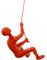Climbing Man Wall Art Für Heimdekoration mit 76,2 cm Lederseil | Polyresin-Statuen und Skulpturen mit Aufhängezubehör für moderne Wanddekoration und motivierende Kunst, rot