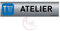AUA SIGNALETIQUE - Plaque de porte Aluminium brossé imprimé AluSign - 200x50 mm - Double Face adhésif au dos - Impression UV directement sur l'aluminium (Pas de contre collage) (Atelier)