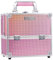 Frenessa Makeup Box Organiser Cosmetics Case Jewellery Organiser Box Vanity Case Pink Make Up Storage Beauty Case Lockable with Keys