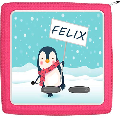 TheSmartGuard Folie passend für die Toniebox | Schutzfolie Sticker | individuell anpassbar | Pinguin mit Namensschild mit Name personalisiert