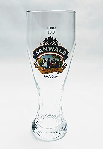 Bierglas SANWALD 0,3 Glas/Weizen Gläser/Glas/Bier/Gastro/Bar/Sammler/Sammel/Deko