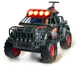 Dickie Toys - Ford Raptor Spielzeugauto (25 cm) für Downhill Racing Action - Freilauf-Geländewagen mit Figur und Trail Bike - für Kinder ab 3 Jahren