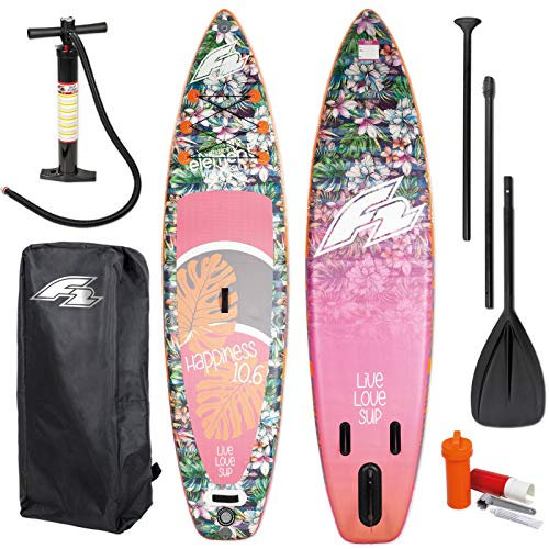 F2 SUP Happiness 10,6 2021 Stand UP Paddle Board AUFBLASBAR & PADDEL Bag PUMPE