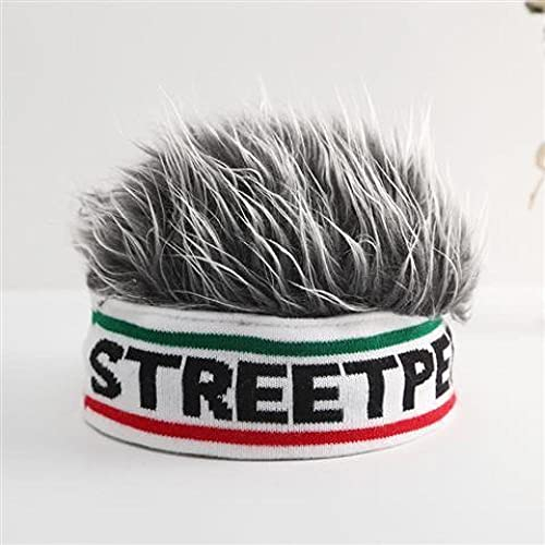 Baseball Kappe Schirmmütze Baseball Cap Basecap Kappen Elternkind Perücke Vermieter Hut Männer Ins Frauen Straße Mode Yuppie Hip Hop Hut Outdoor Casual Melone Leder Hut-Graue (Perücke) Buchstaben Seit