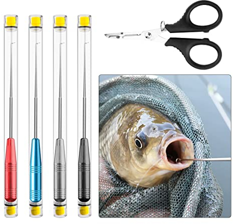 HyzaPhix 5pcs Angelhaken Entferner Angel Hakenlöser Set mit Anglerzange Edelstahl Edelstahl Angeln Aushaken Disgorger Fishing Hook Remover,Haken Lösen Leicht Gemacht (5pcs)