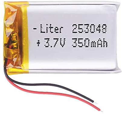 Akku 253048 LiPo 3.7V 350mAh 1.295Wh 1S 5C Liter Energy Battery Lithium Polymer Batterien Schutzplatine für Elektronik Wiederaufladbar - Nicht geeignet für Funksteuerung 50x30x3mm (350mAh|253048)