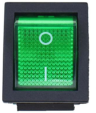 5 interruptores basculantes KCD4 de 4 6 pines 2 3 posiciones DPST interruptor basculante de barco 32 x 25 mm (6 pines 3 posiciones, verde)