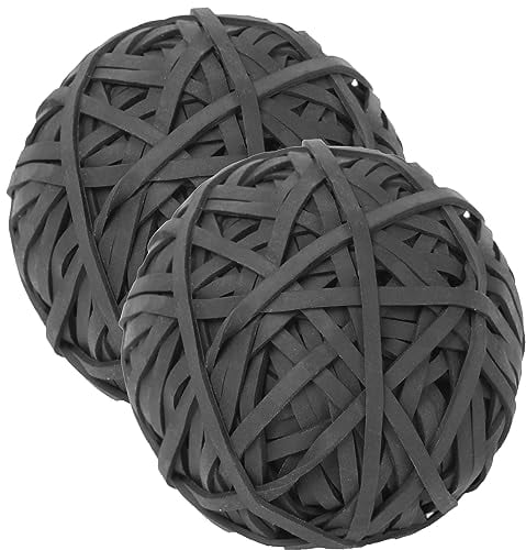 AIWOQI Rubber Band Ball #33 rubber bands Black 2 Pack ball About 300pcs elastic Bands for Office School Home Strong Elastic Band Loop Office Supplies rubber bands size 33