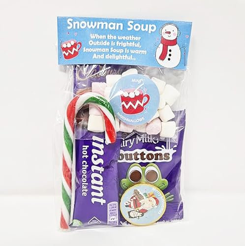 Snowman Soup Christmas Eve Box Stocking Filler | Chocolate | Gift Novelty hot Chocolate Gift for Children for him and her (D1 - Snowman)