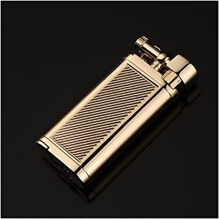 XOTAK Butan-Pfeifenfeuerzeug im Antik-Stil mit weicher Flamme, Hubarm und Brecheisen, nachfüllbares Geschenk aus Metall, einzigartiges Feuerzeug (bunt) (Color : S)