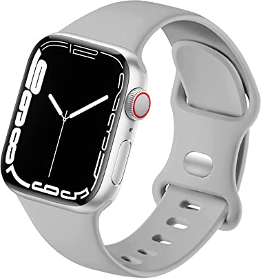 HdanMole Sport Strap Compatible with Apple Watch Straps 40mm 38mm 41mm 42mm 44mm 45mm 46mm, Silicone Strap Replacement for iWatch Straps Series 10 9 8 7 6 5 4 3 2 1 SE Women Men, Gray