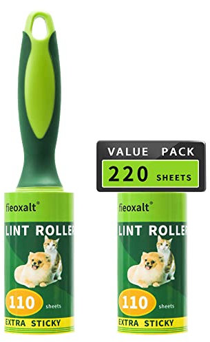 Lint Rollers for Pet Hair,1 Handles with 2 Refills, 220 Sheets Lint Remover for Cat Dog Hair, Dust,lint on Furniture,Clothes with Extra Sticky