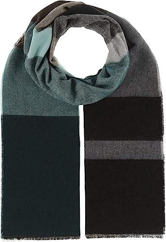 FRAAS Cashmink Schal 34 x 180 cm - Weicher als Kaschmir - Made in Germany - Stola gestreift für Herren - Sustanability Edition Schwarz