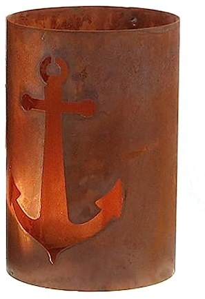 Windlicht Anker H:20 cm im Rost Design - Rostfigur maritim, Dekofigur, Gartendeko, Metalldeko