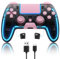 BRHE Controller für PS4, kabellose PS4-Fernbedienungen mit Hall-3D-Joystick, Dual 4 Shock RGB benutzerdefinierte Game-Controller, anpassbare Tasten, reaktionsschnelle Steuerung (Rosa)