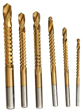 Tiuimk Juego de brocas de sierra para carpintería, Herramienta, material HSS 4241, revestimiento de titanio, adecuado para placas de madera fina, aluminio y plástico