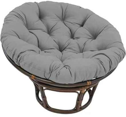 Bettschlange Hängesessel Kissen,Papasansessel Kissen,Lesesessel Rund, Gartensessel Sitzkissen,Papasan Hängesessel Kissen(Stühle Nicht Enthalten),Grau,110x110cm