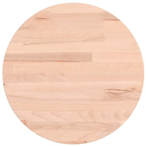 vidaXL Tischplatte, Holzplatte Holztischplatte Rund, Ersatzplatte Platte für Beistelltisch Bartisch, Massivholztischplatte Esstischplatte, Ø30x1,5 cm Massivholz Buche